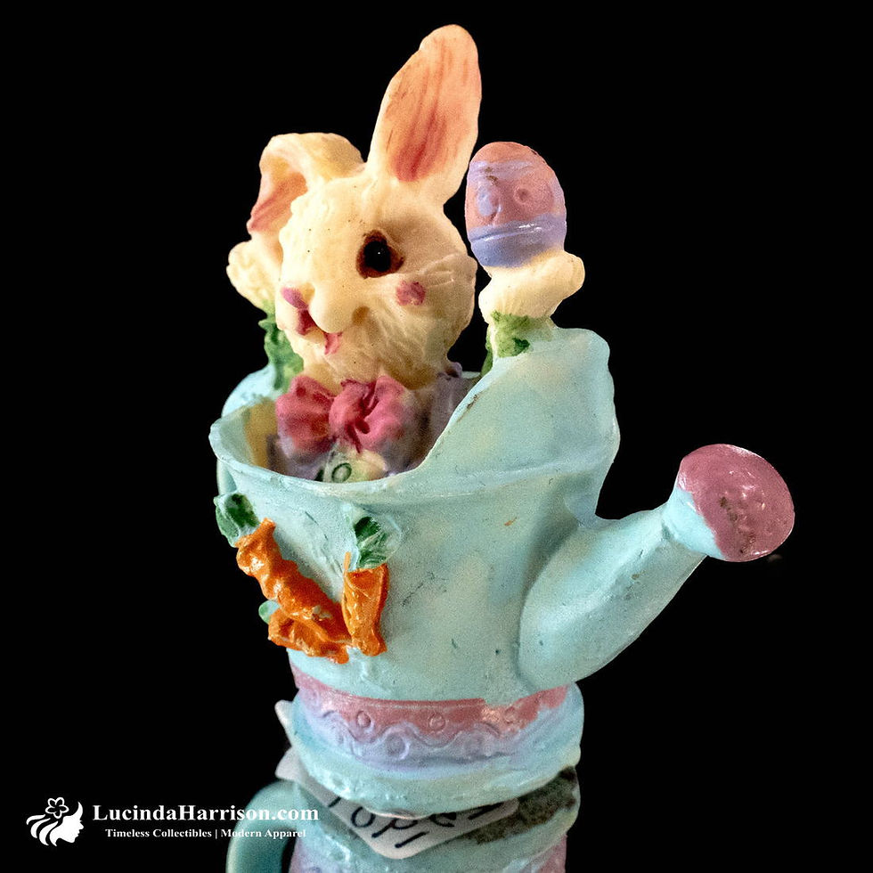 Vintage 1989 Norcross Easter Bunny in Watering Can