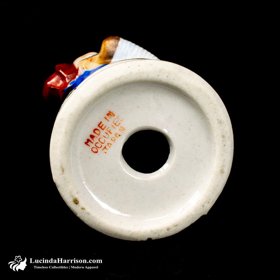 Thumbnail: Antique 1940s Porcelain Figurine Man Playing Accordion Occupied Japan