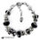 Thumbnail: Bon Voyage European Murano Glass Charm Black Silver Bracelet