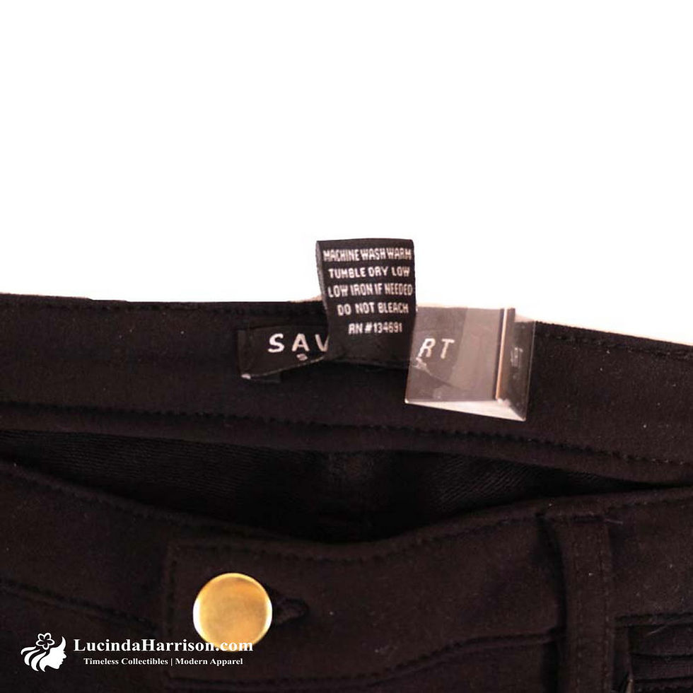 Thumbnail: Savage Art Stretch Black Skinny Fit Pants Petite Large PL