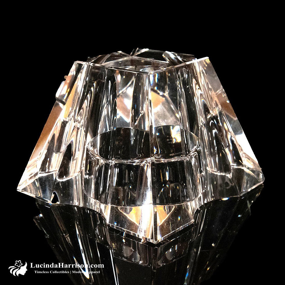 Thumbnail: Oleg Cassini Crystal Trapezoid Votive Candle Holder