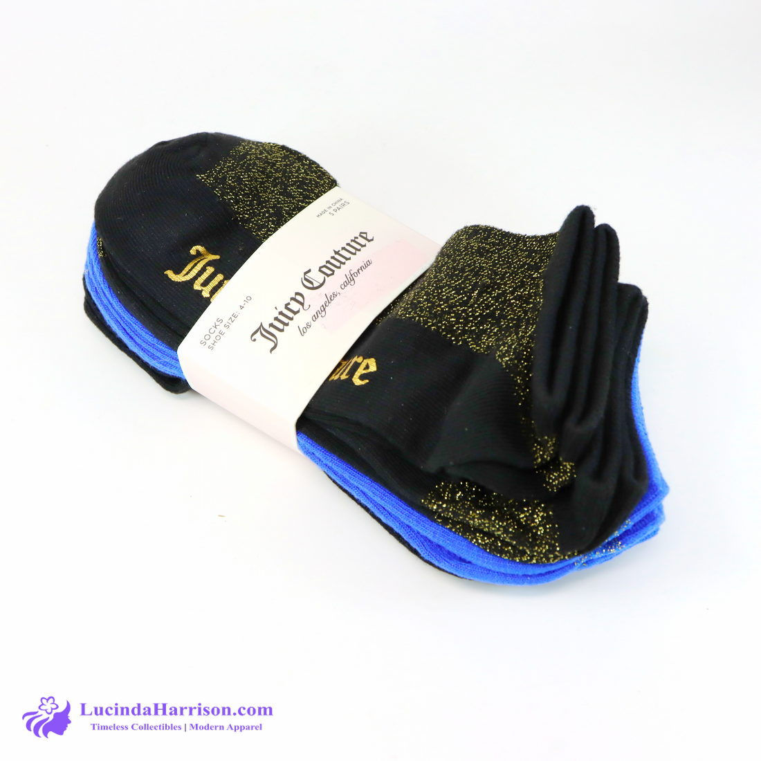 Juicy Couture Women 5 Pack Ankle No Show Socks