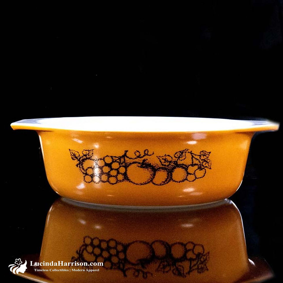 Thumbnail: 1970s Old Orchard 1.5 QT Corning Ware Pyrex Oval Casserole Dish