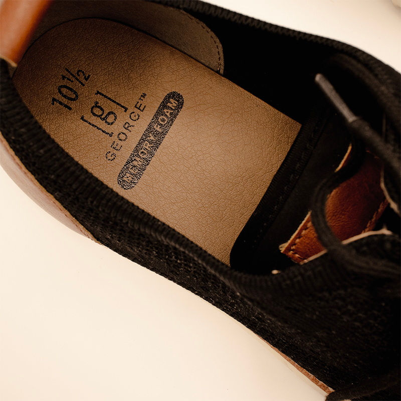Thumbnail: George Black Brown White Memory Foam Shoes Size 10 W