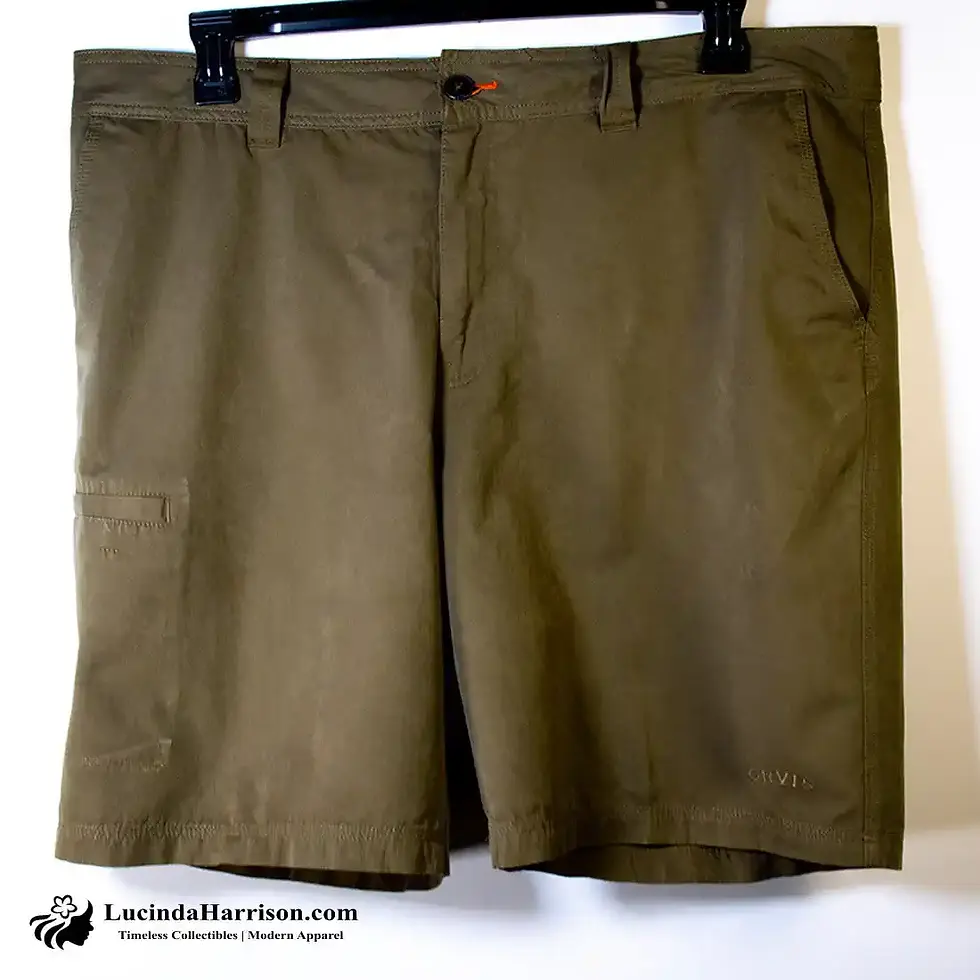 Thumbnail: Orvis Men's Castaway Classic Fit Shorts Moss Green Size 40