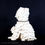 Thumbnail: White Porcelain Scotty Dog Figurine with Two Pups and Metal Dog Tag