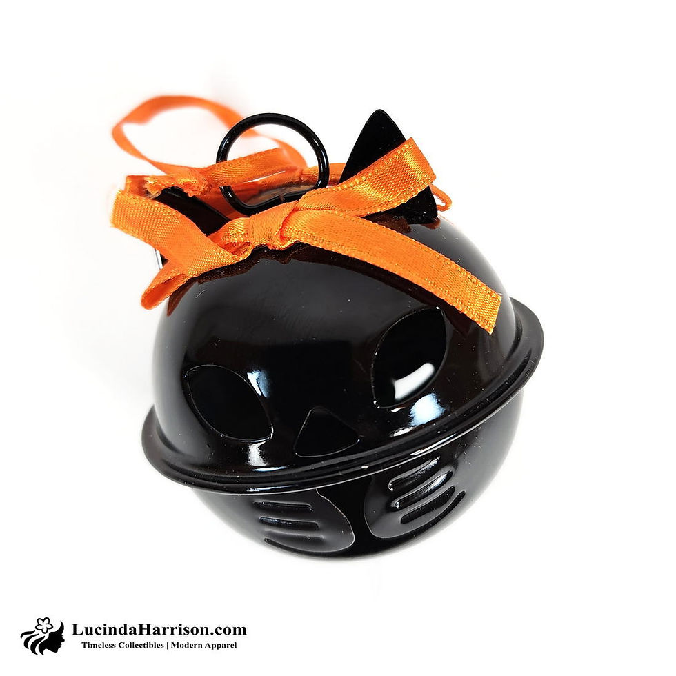 Thumbnail: Halloween Round Metal Black Cat Jingle Bell and Gift Bag