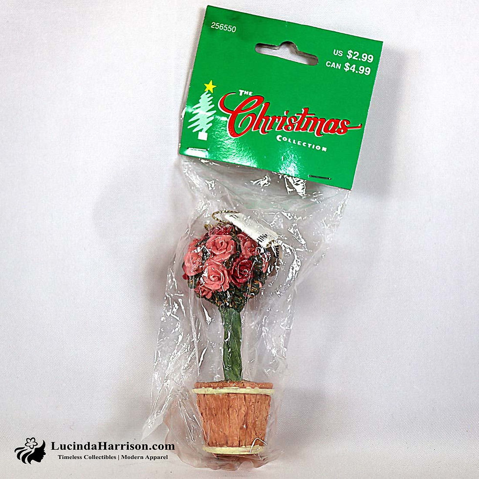 Thumbnail: 1998 Miniature Rose Flower Topiary Trees Christmas Collection