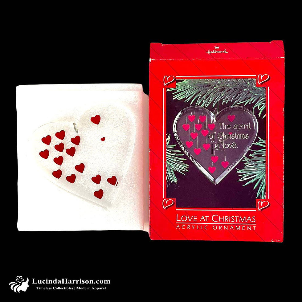 Thumbnail: 1985 Hallmark Love At Christmas Acrylic Heart Ornament