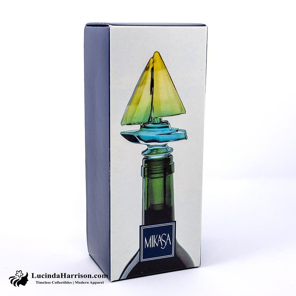 Thumbnail: Mikasa Crystal Regatta Blue Wine Bottle Stopper