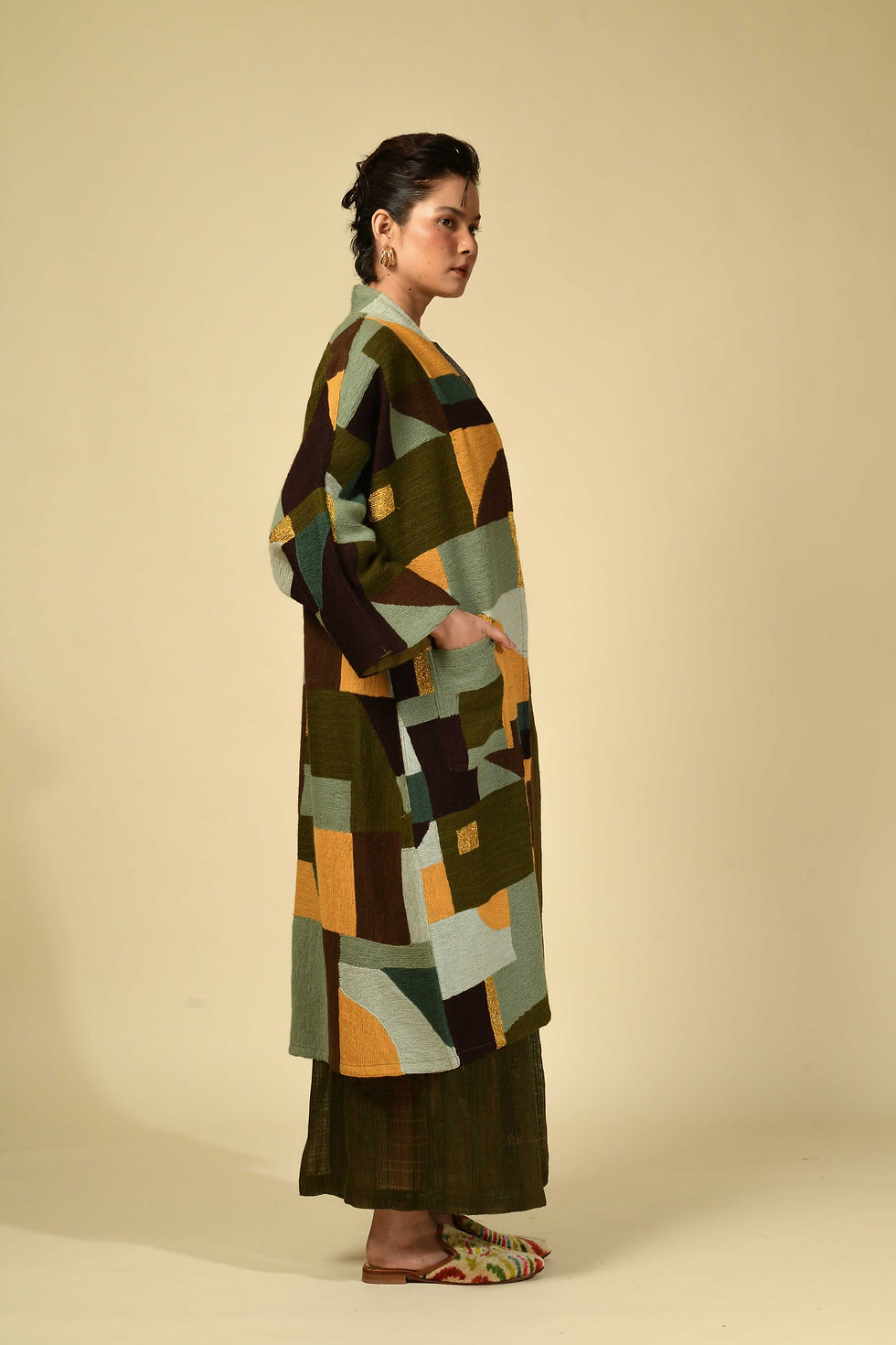 Thumbnail: Kashmiri Crewel Duster Coat | sabez