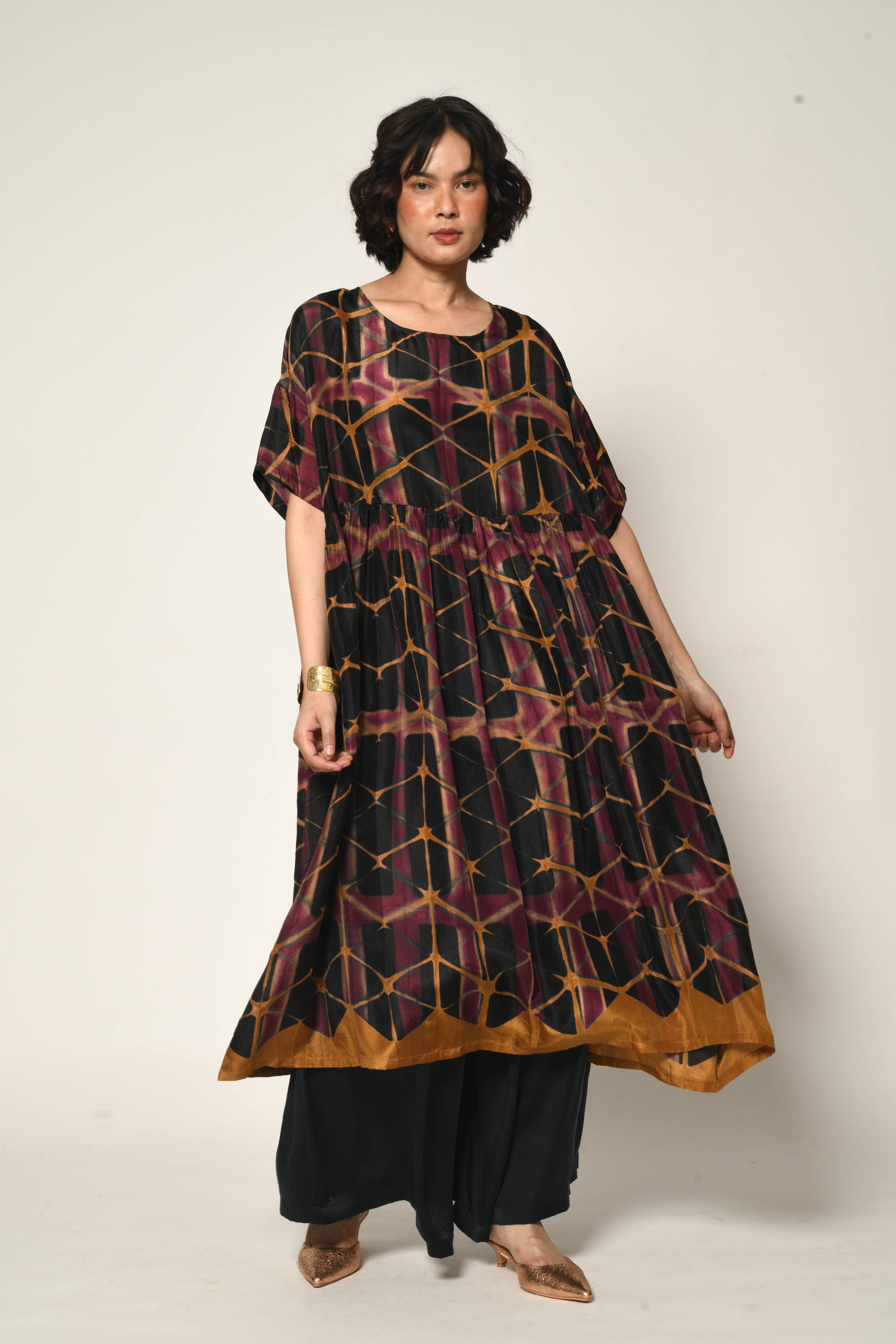 Itajime Silk Wan Chai Dress | midnight