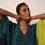 Thumbnail: Itajime Silk Kaftan | astral/teal, navy & acid yellow