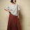 Thumbnail: Jamdani Banjara Skirt | burgundy red check