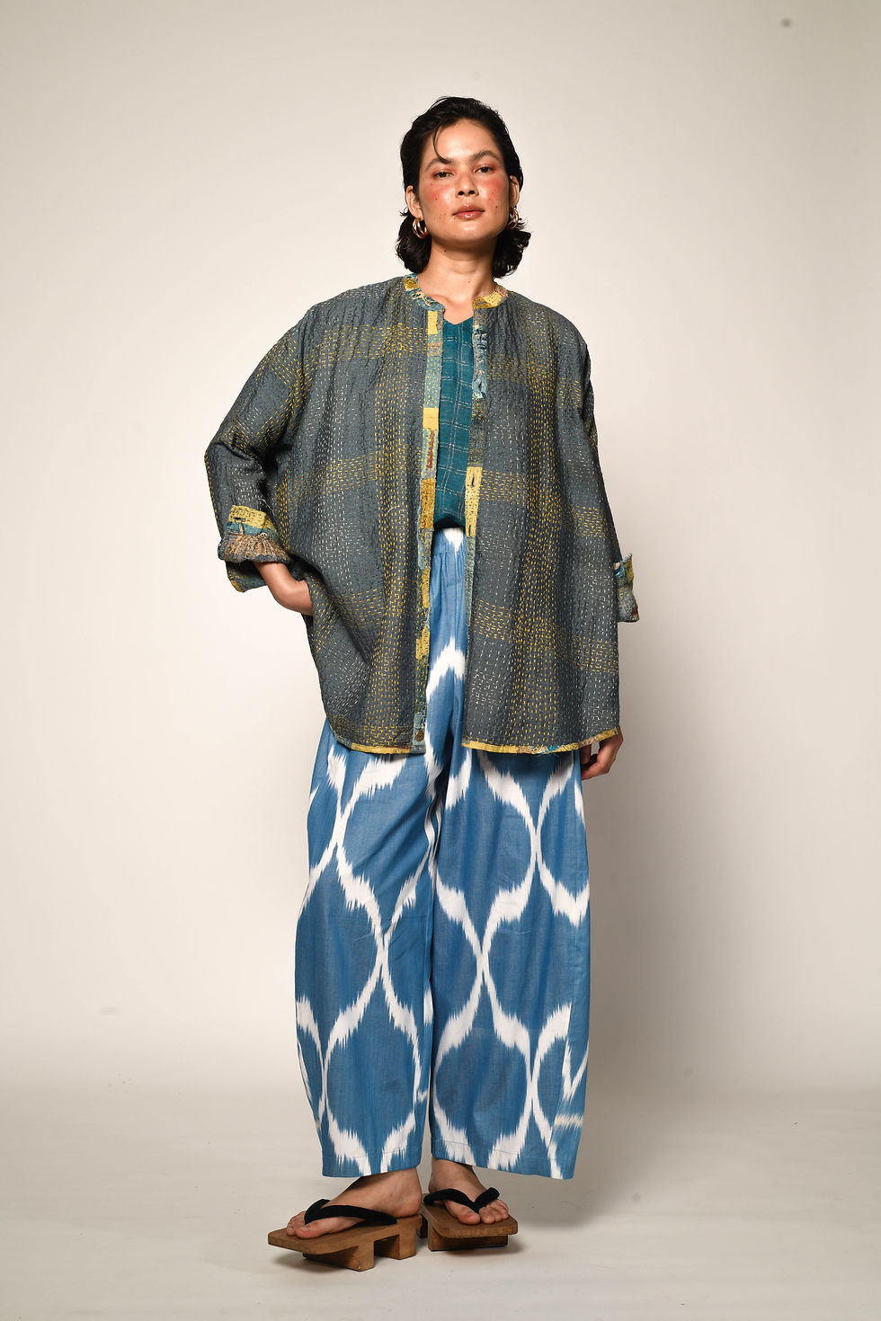 Thumbnail: Kantha Kouji Jacket | seafoam green
