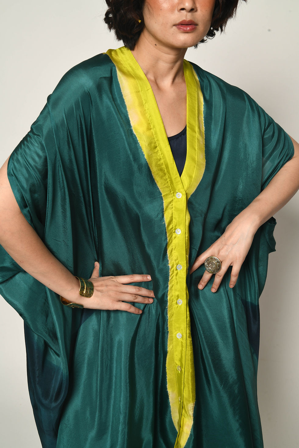 Thumbnail: Itajime Silk Dune Kaftan | stellar