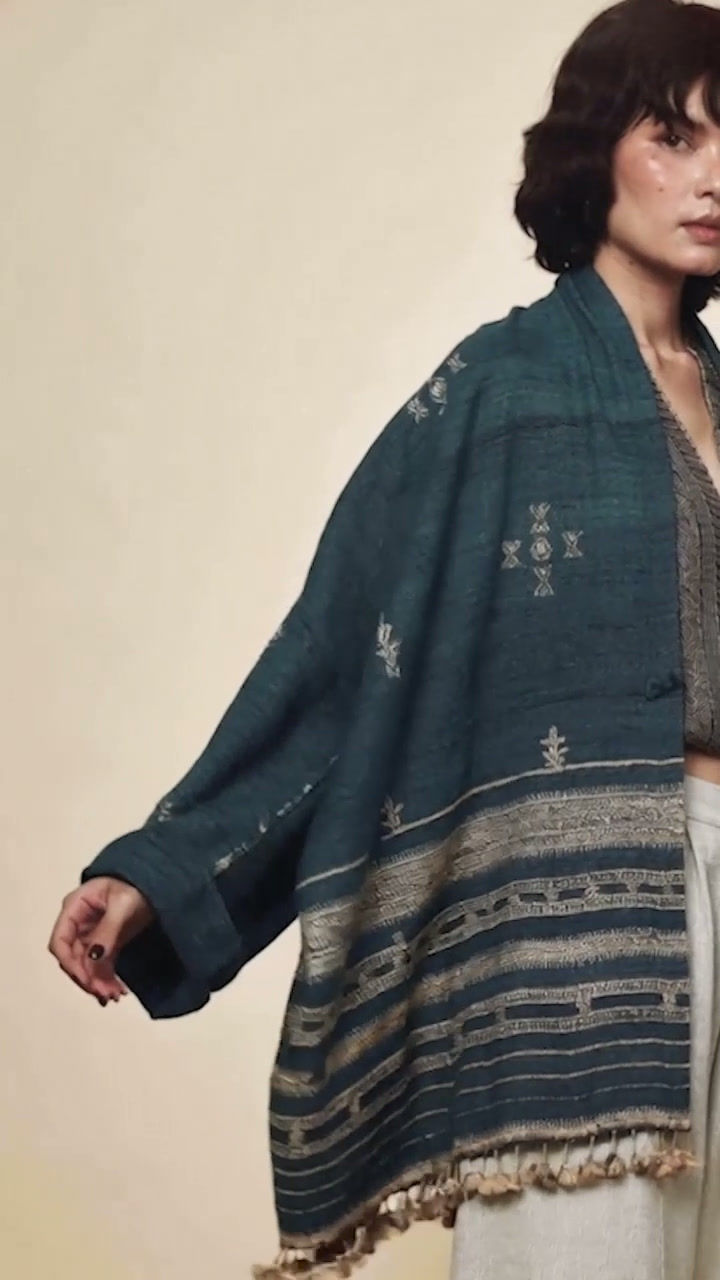 Thumbnail: Vankar Silk-Wool Hanten Jacket | burnt sienna