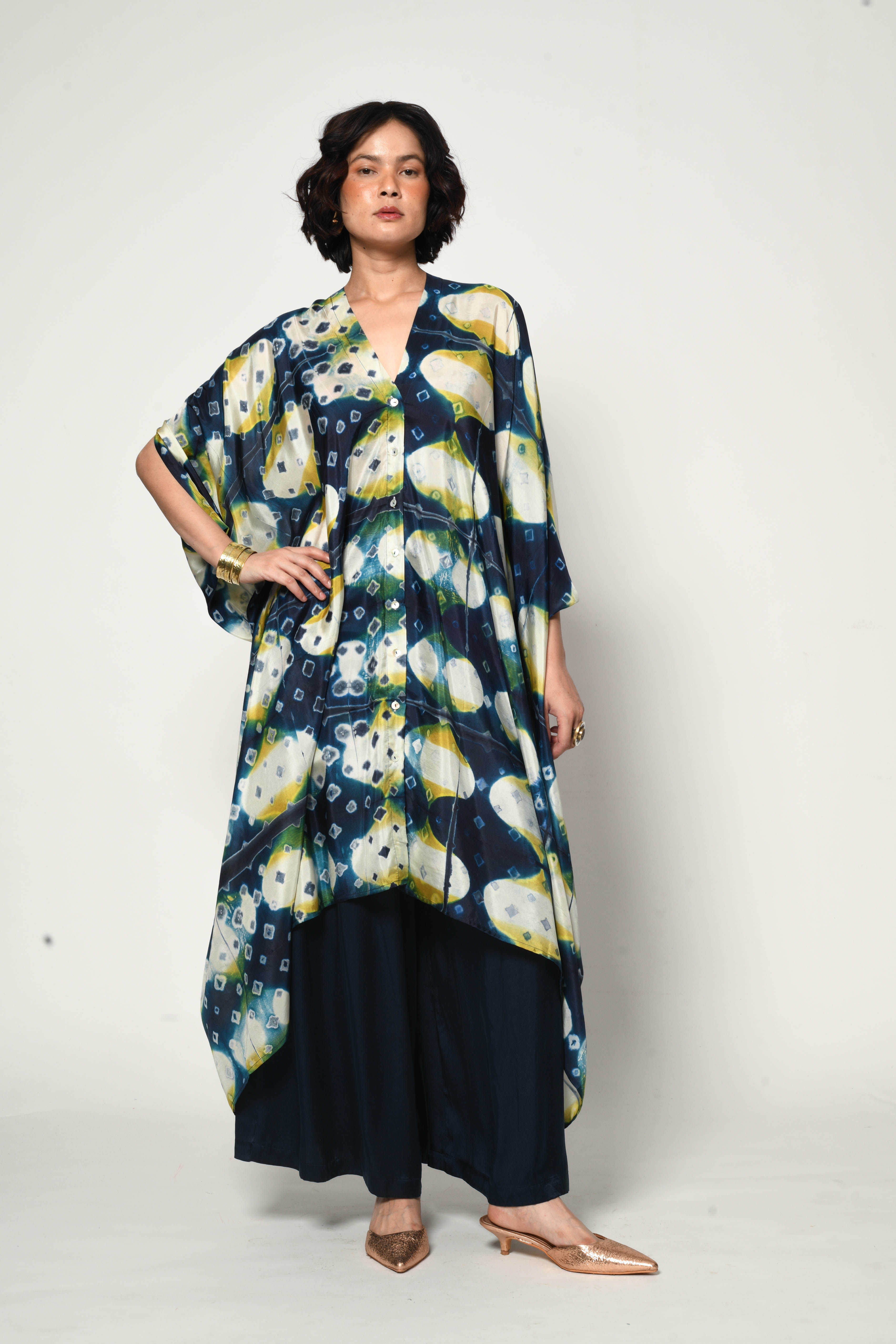 Itajime Silk Dune Kaftan | barish