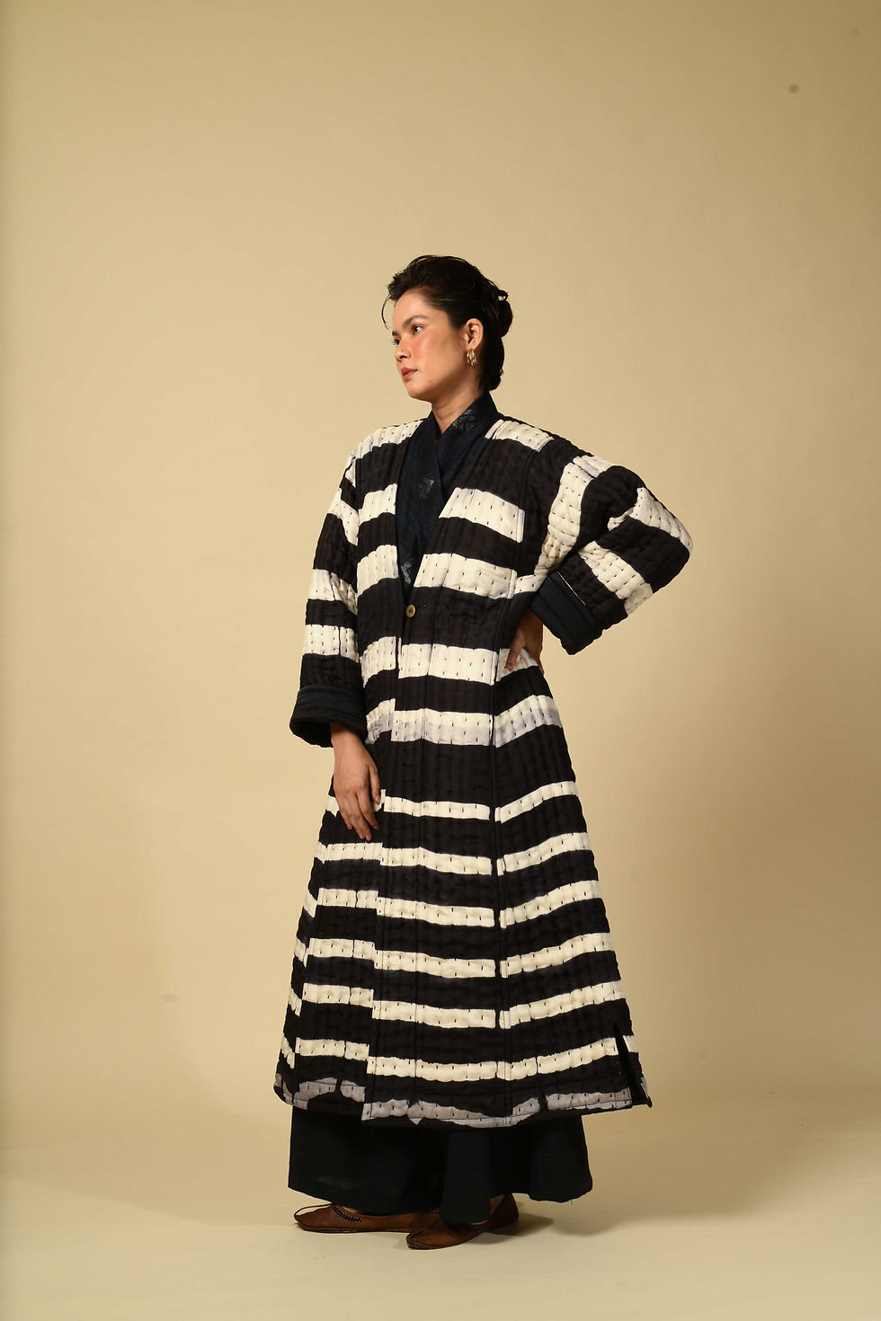 Thumbnail: Reversible Quilted Itajime Silk Chapan | latitude