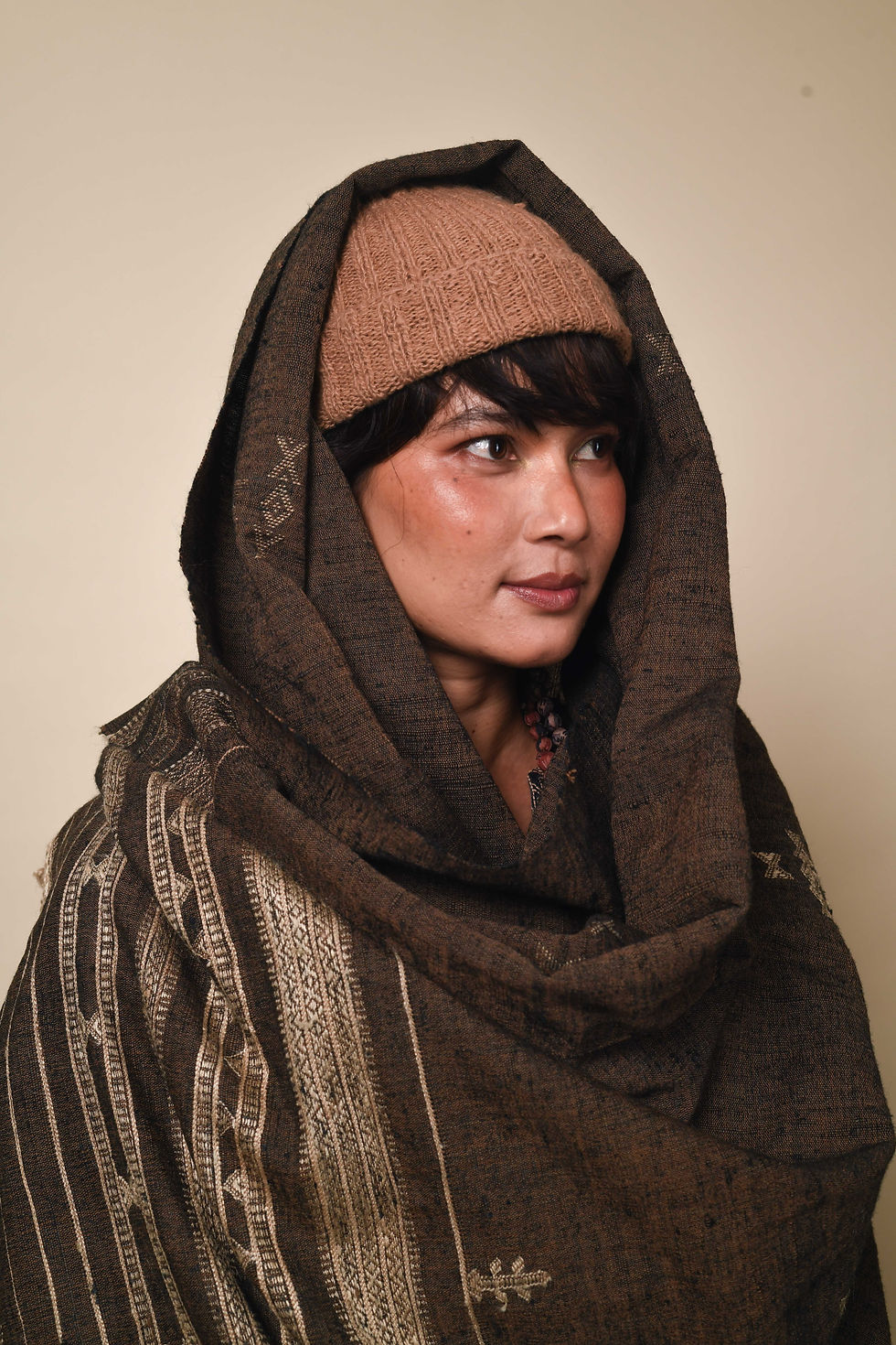 Thumbnail: Pashmina Beanie | natural dye walnut