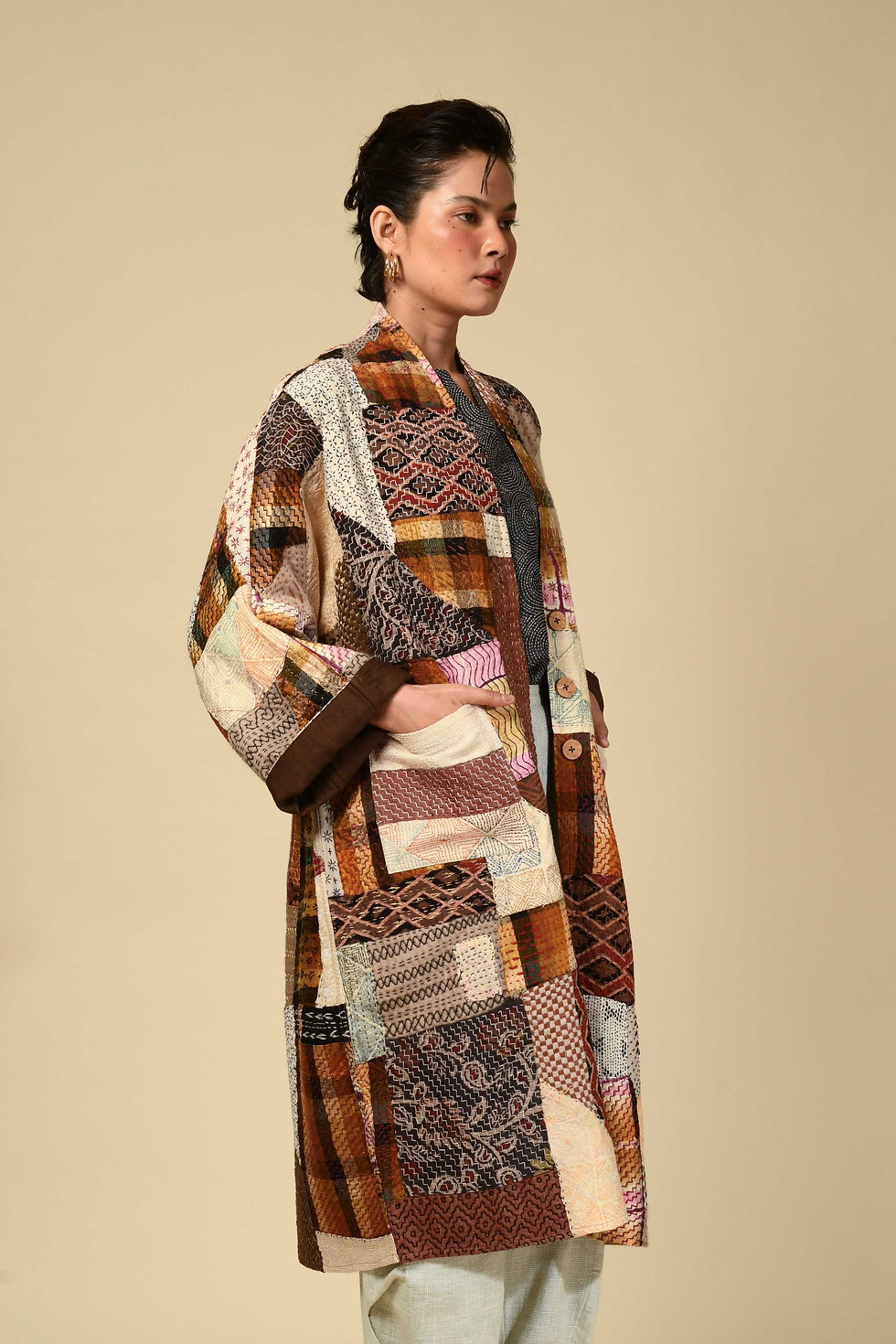Thumbnail: Kantha Sampler Duster | salt II