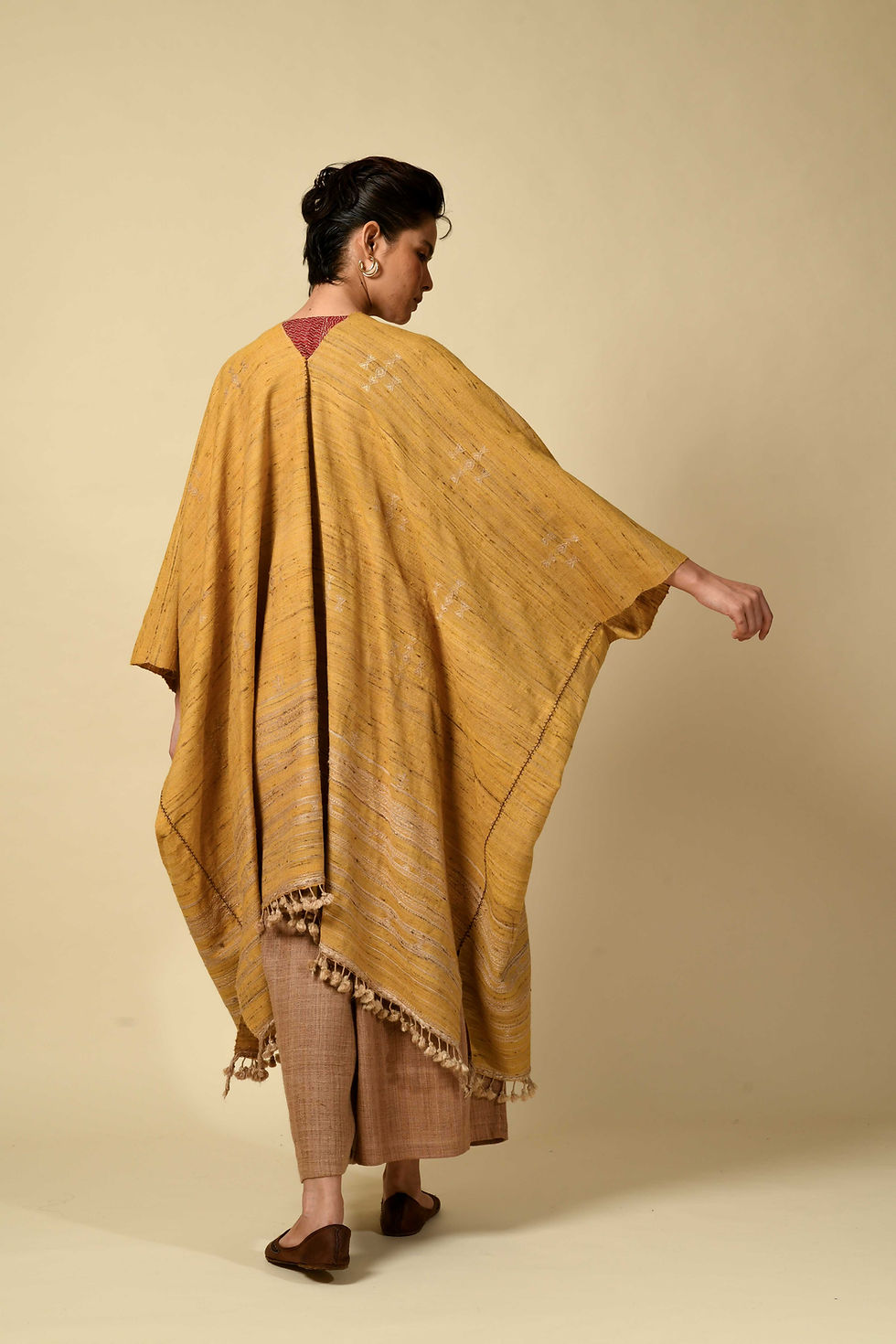 Thumbnail: Vankar Silk-Wool Reza Robe | lemon ochre