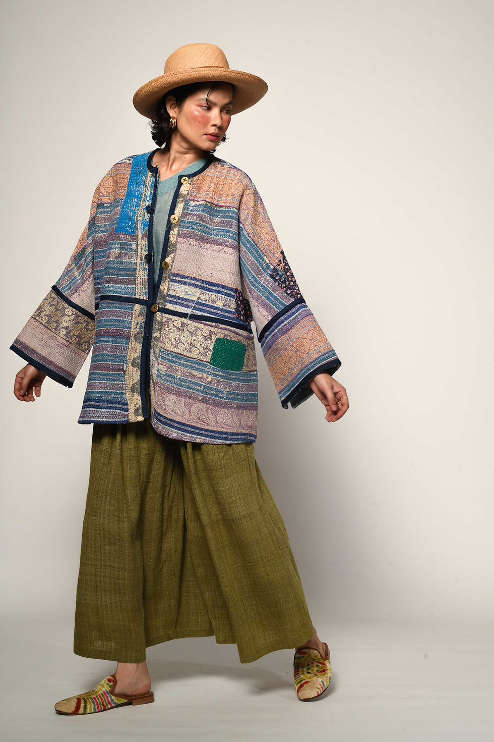 Thumbnail: Reversible Vintage Kantha Jacket | liberty