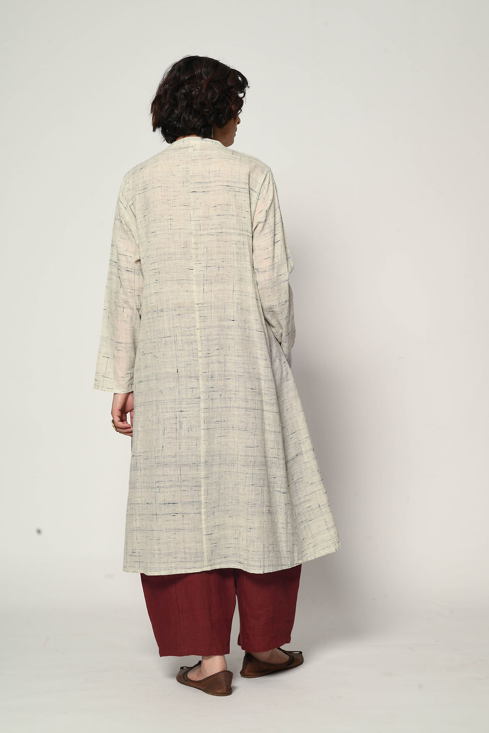 Thumbnail: Homespun Cotton Kashgar Kurta | flecked kora