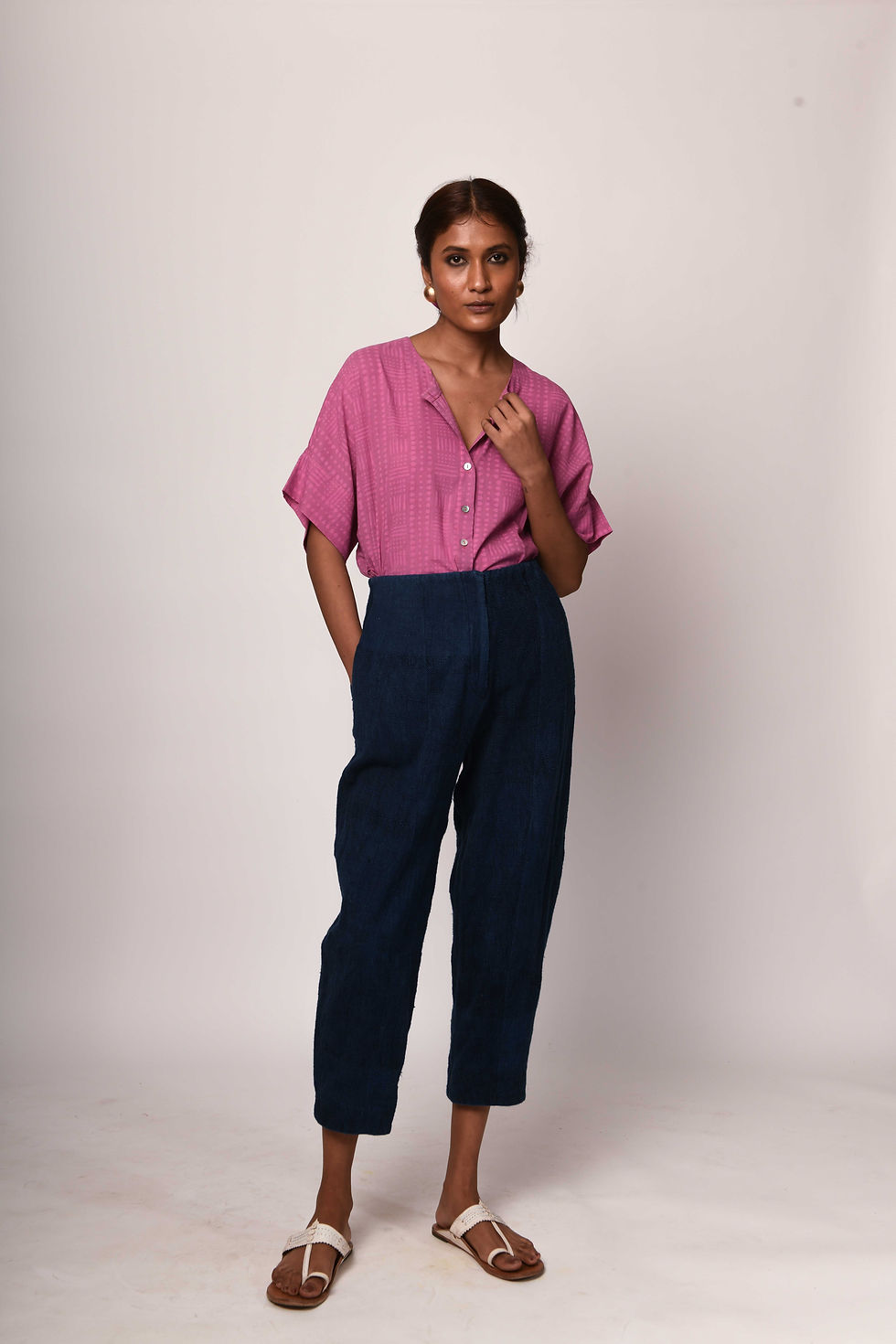 Thumbnail: Dabu Cotton Box Shirt  | electric mulberry