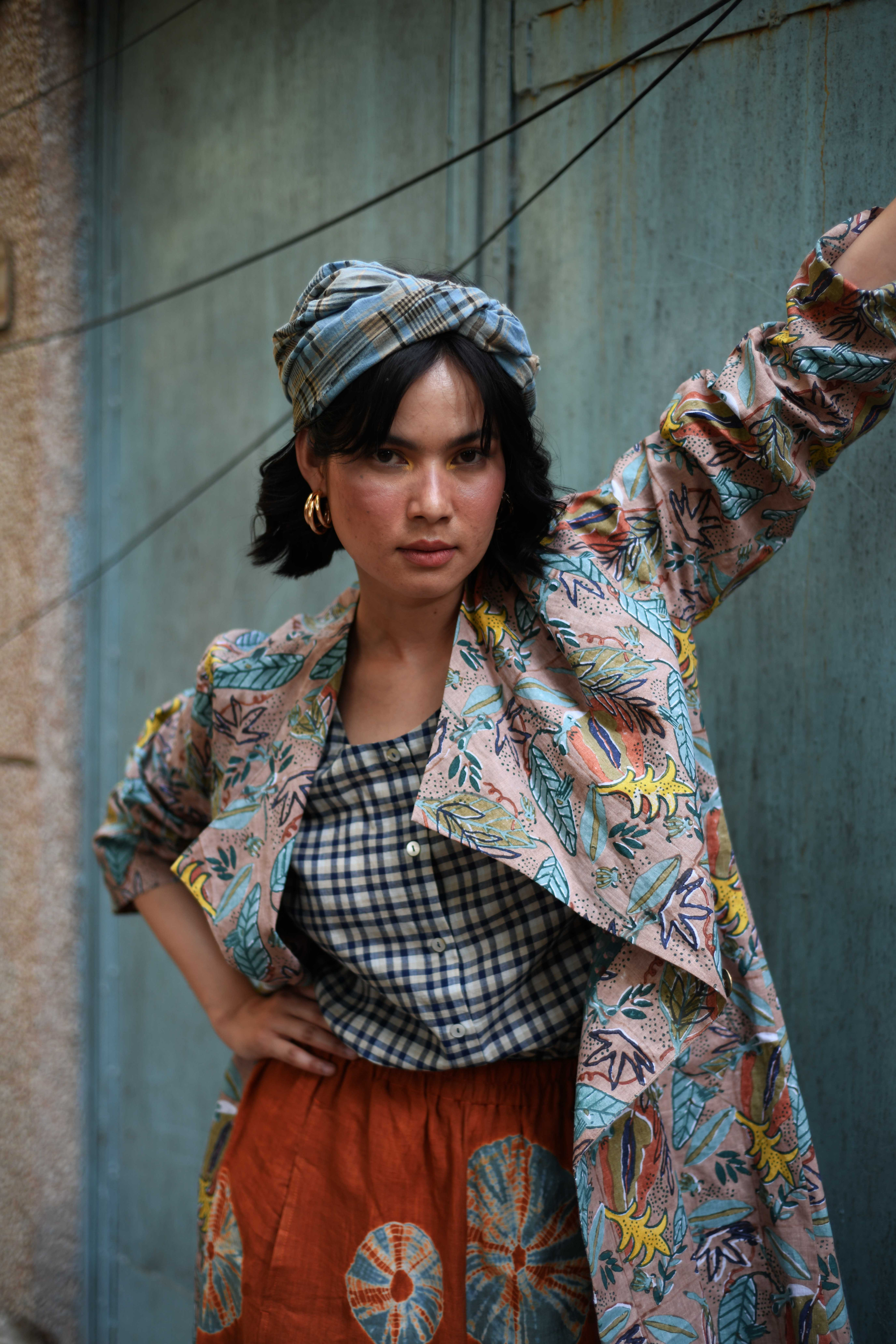 Jungalee Linen Lapel Coat | tan