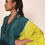 Thumbnail: Itajime Silk Kaftan | astral/teal, navy & acid yellow