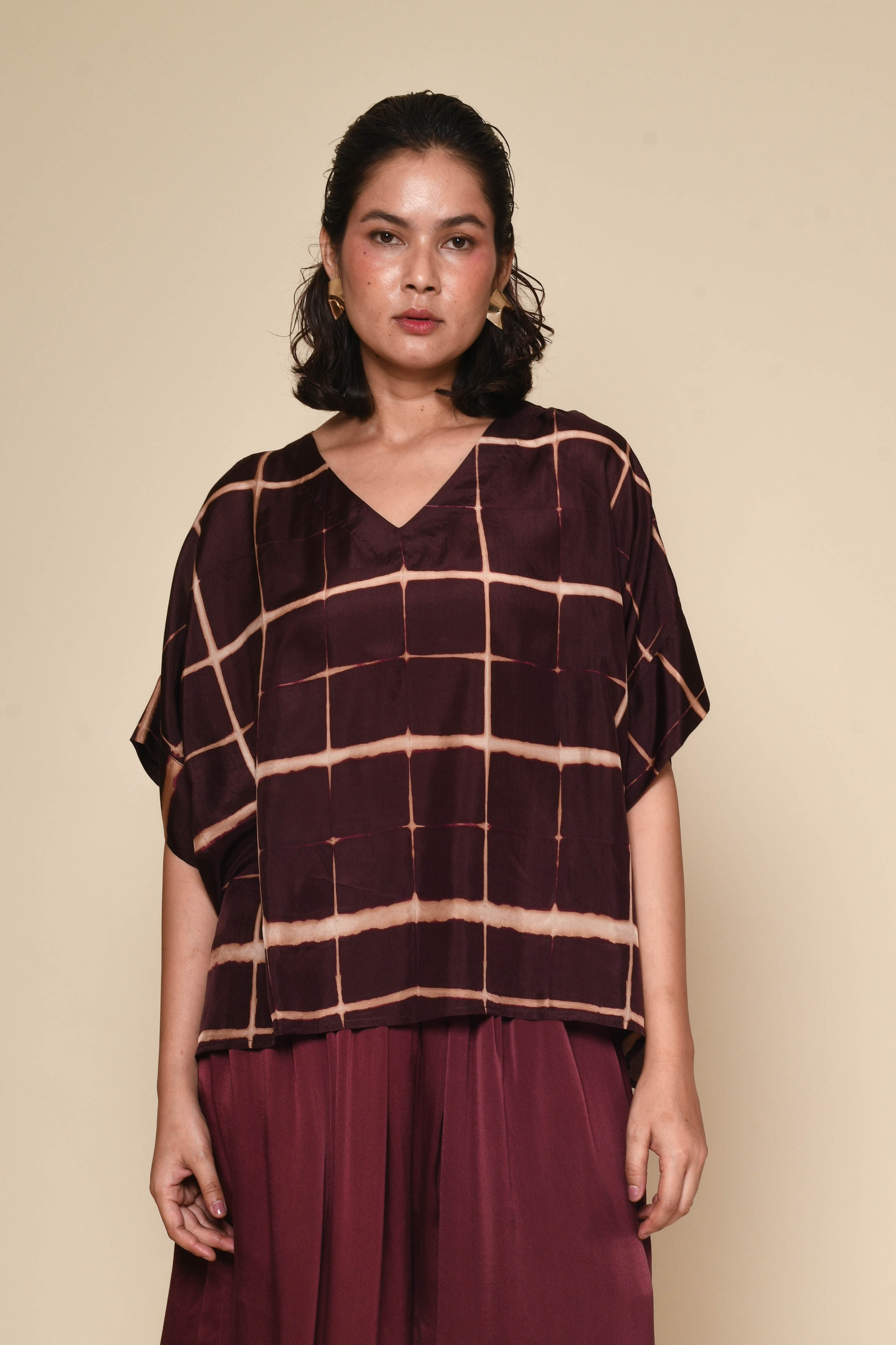 Itajime Silk Box Top | bistre