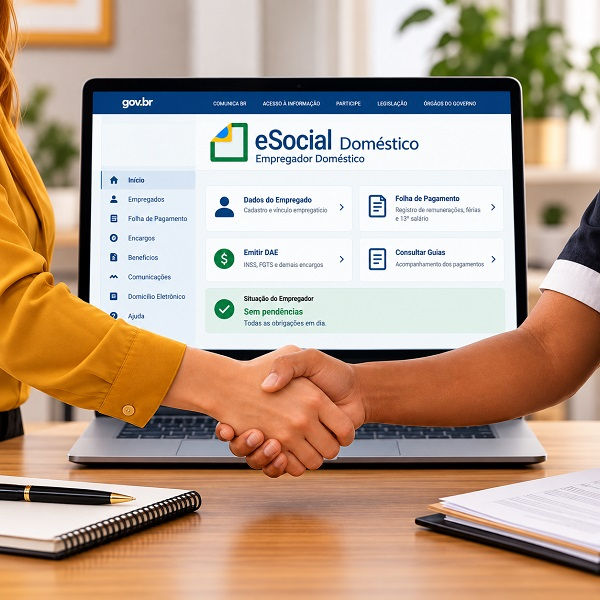 Empregador doméstico regularizando o eSocial da empregada doméstica