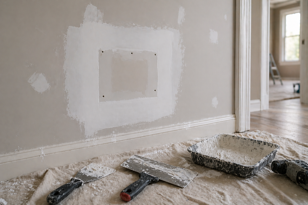 Patching a residential wall in a Utah home.