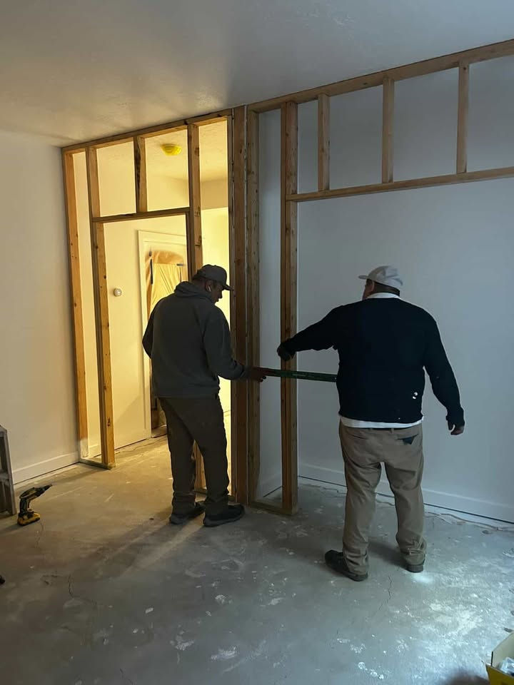 Owner and worker measuring
