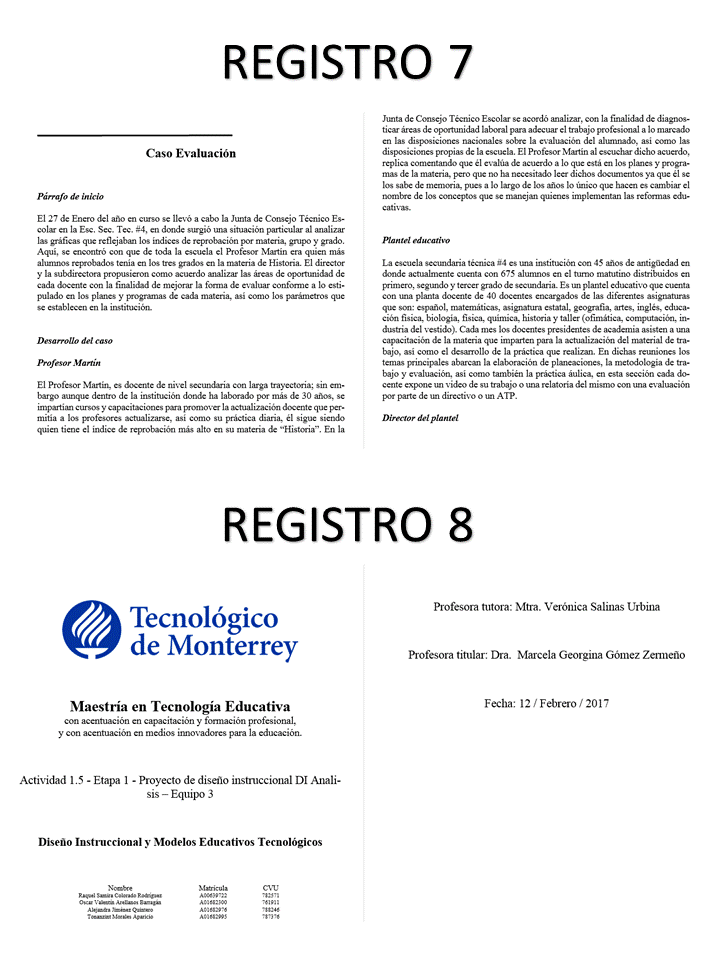 Pareo de registro 7 y 8