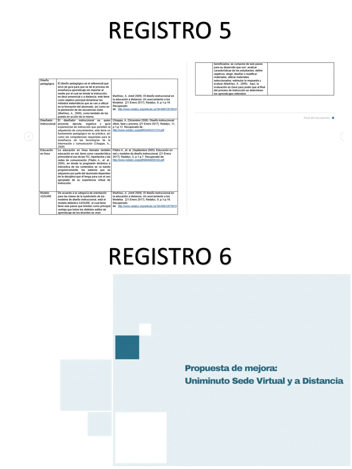 Pareo de registros 5 y 6