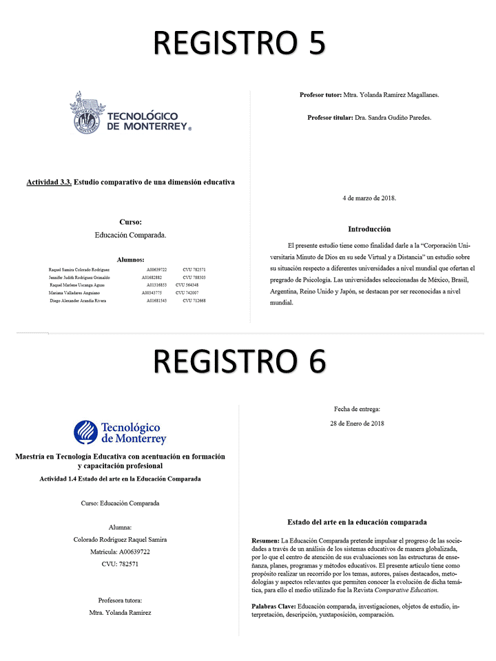 Pareo de registros 5 y 6