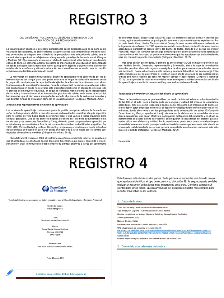 Pareo de registros 3 y 4