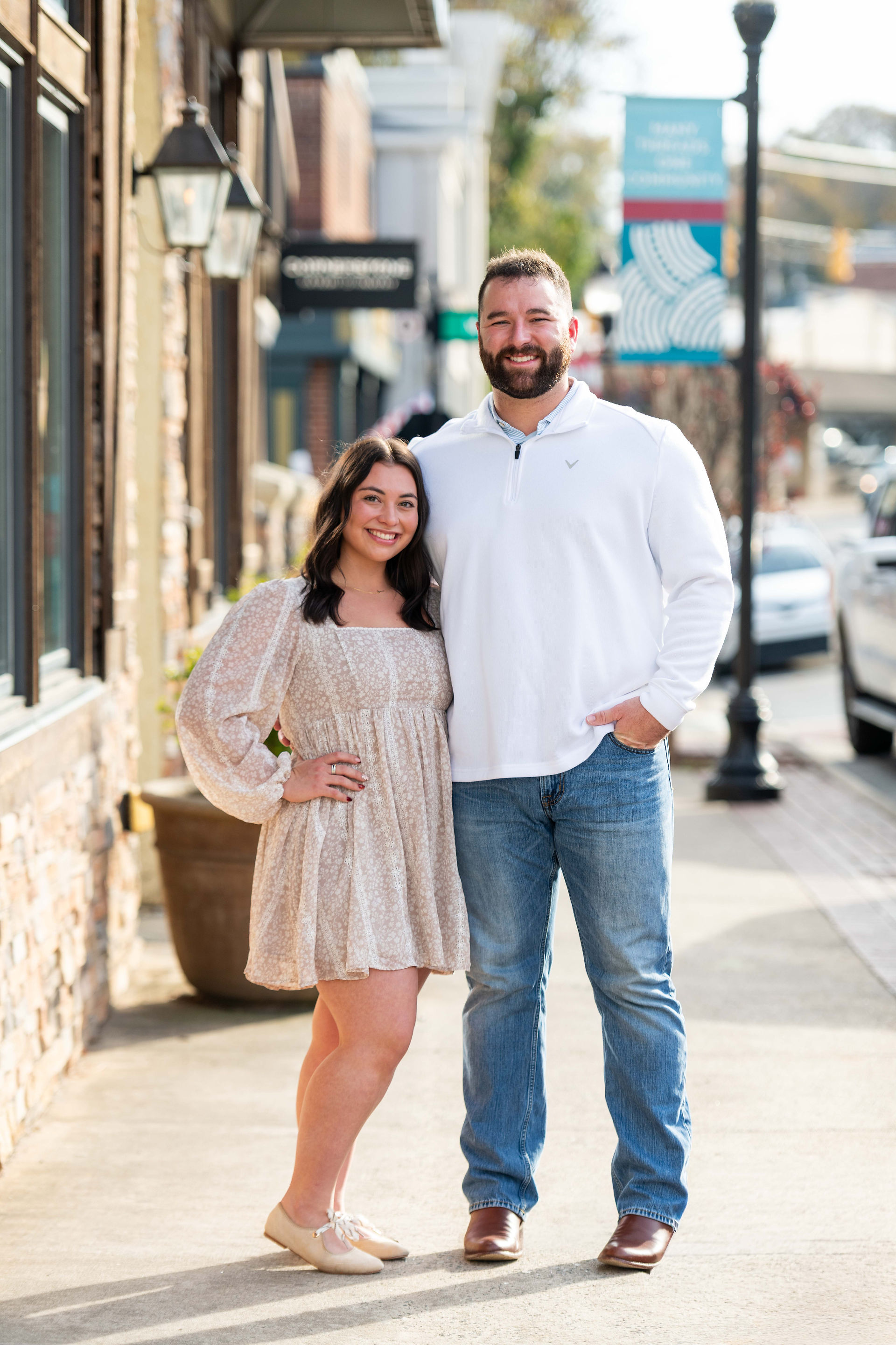Belmont, NC Family Photographer. Fall family photos at Stowe Park and on Main Street in Downtown Belmont.