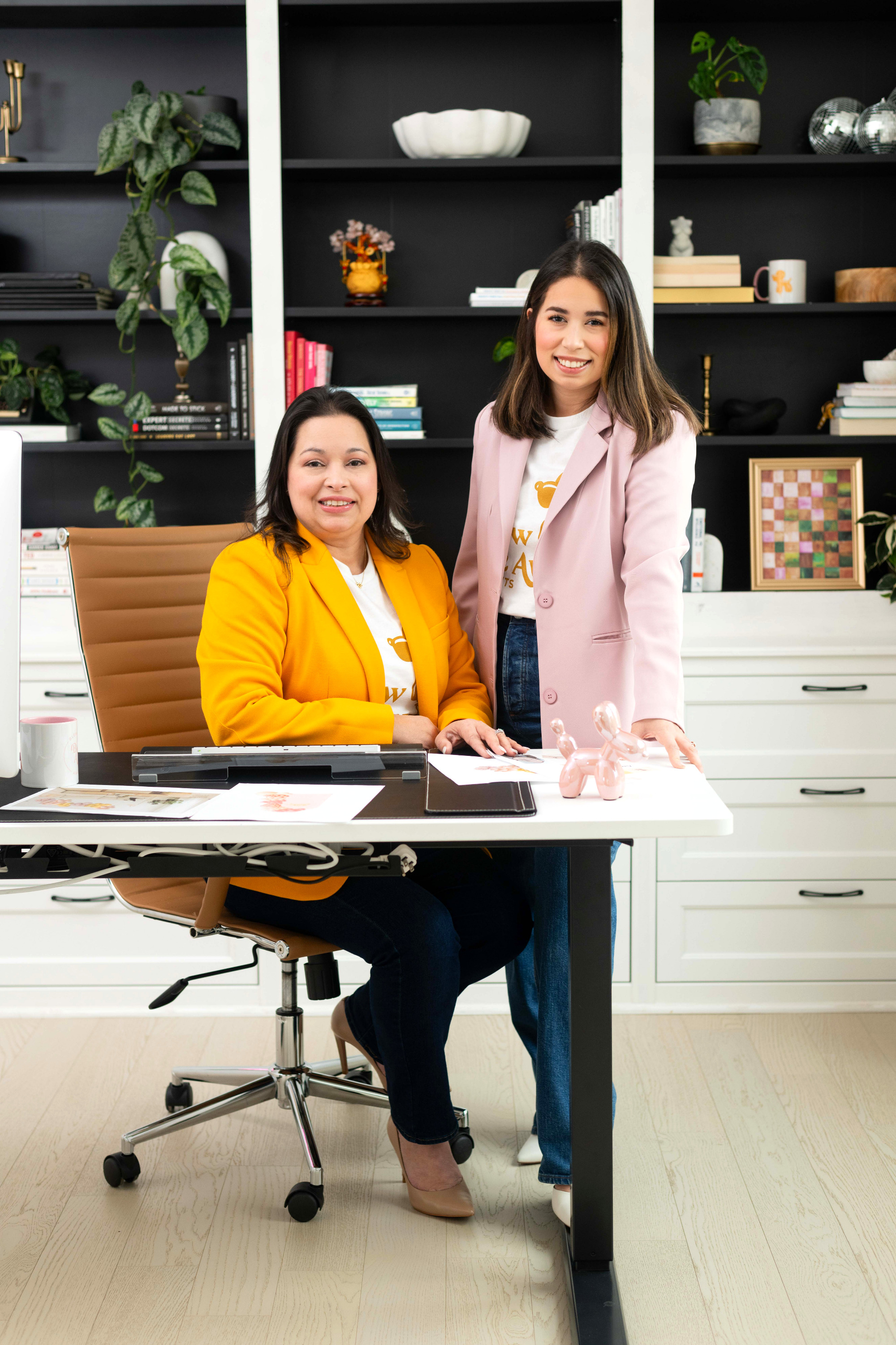 Brand photos of balloon design team at styled home. Charlotte, NC branding photographer.