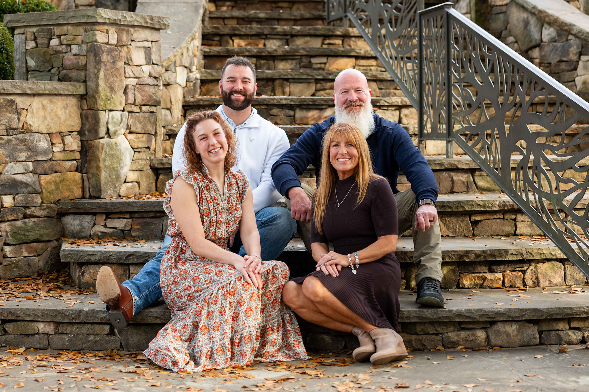Belmont, NC Family Photographer. Fall family photos at Stowe Park and on Main Street in Downtown Belmont.