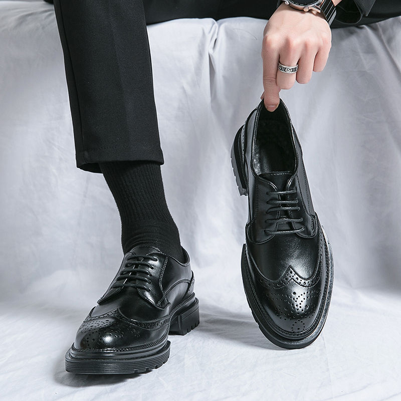 Miniatura: Sapatos de Couro Genuíno de Lazer para Homens, aumenta altura