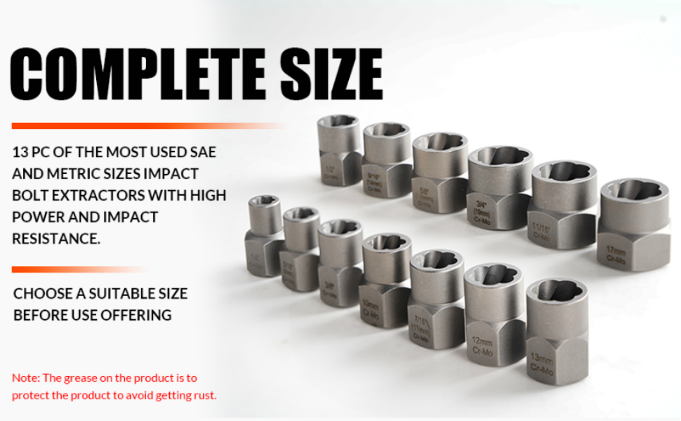 Thumbnail: 14 Pcs Nut Extractor Socket Set.
