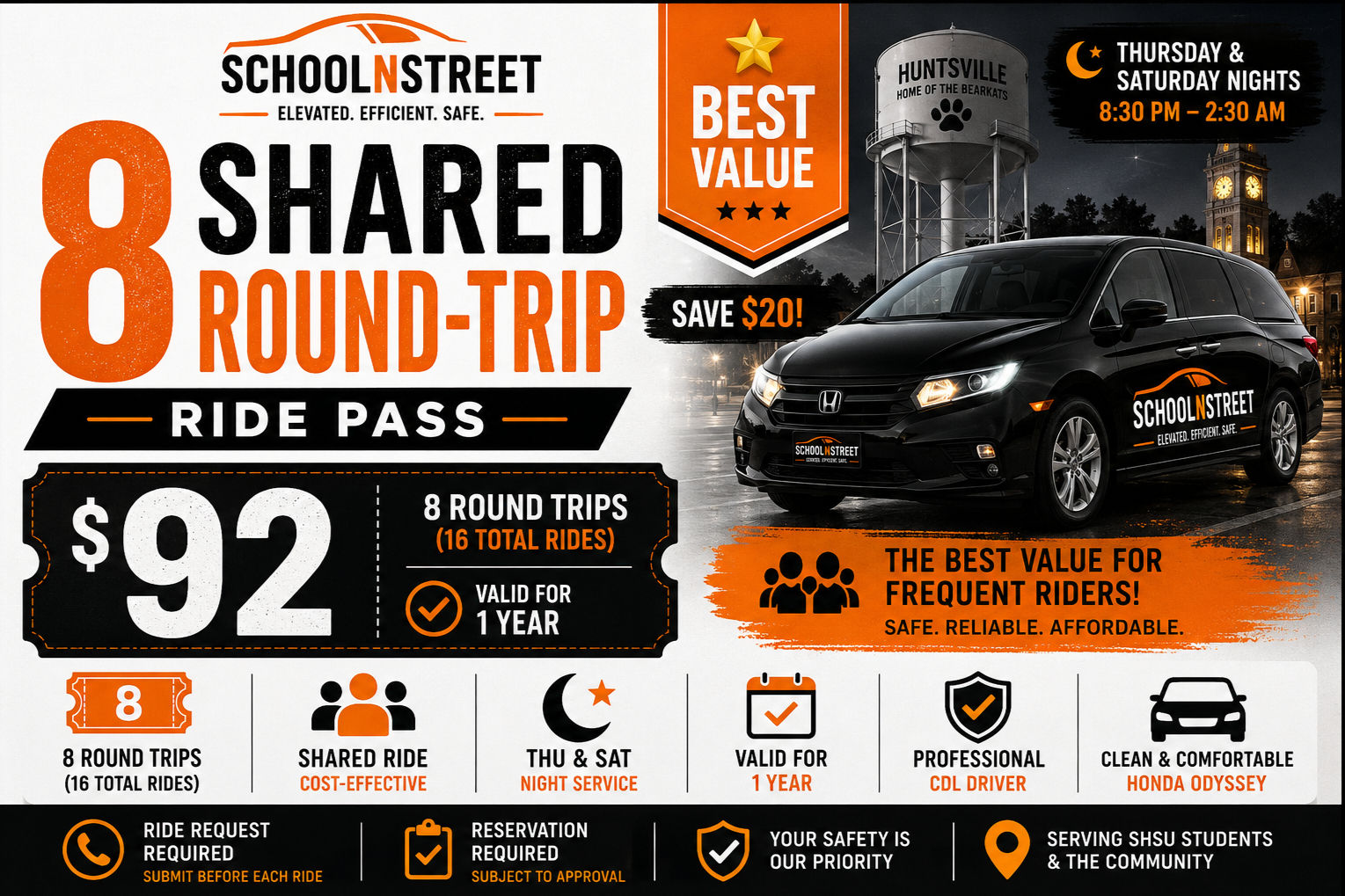8 Shared Round-Trip Ride Pass