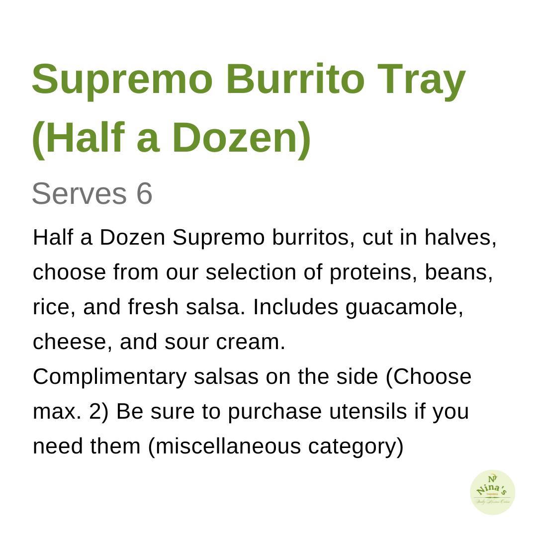 Supremo Burrito Tray (Half a Dozen)