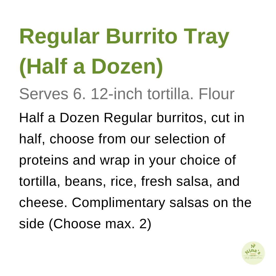 Regular Burrito Tray (Half a Dozen)