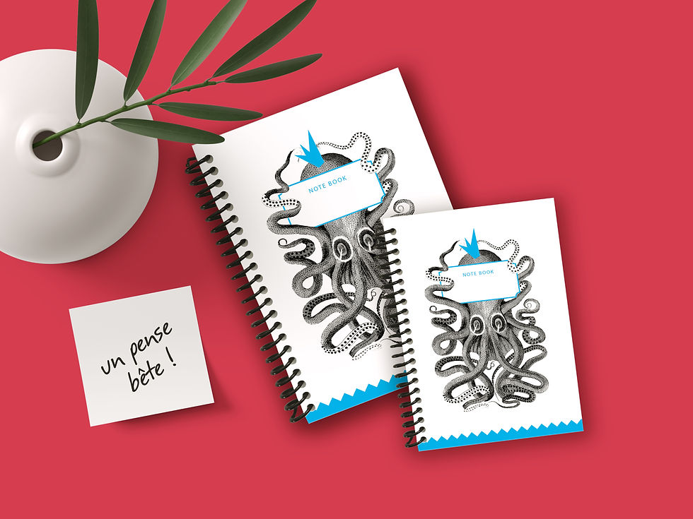 Joli carnet pieuvre Les Ateliers Marianne
