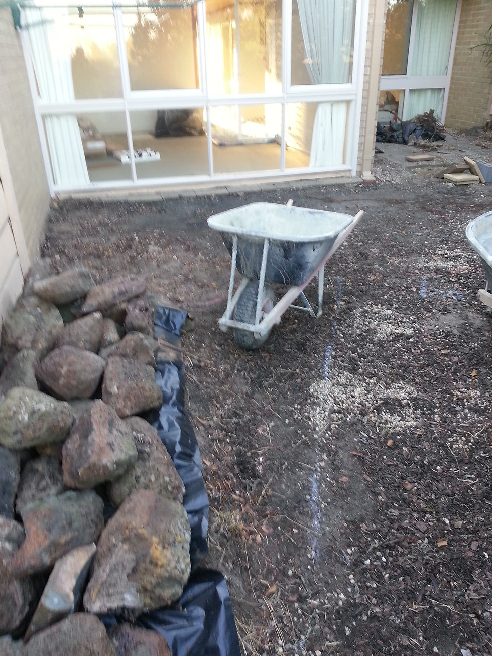 Two colours concrete pavers before 2