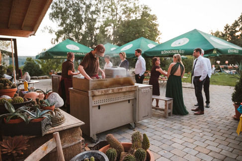 Terrasse der Berghütte Kraterblick bei der Hochzeit